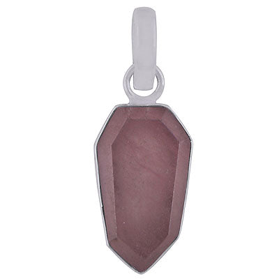 Beautiful Gemstone Rose Quartz Hexagon Shape 925 Sterling Solid Silver Pendant - R301099-9