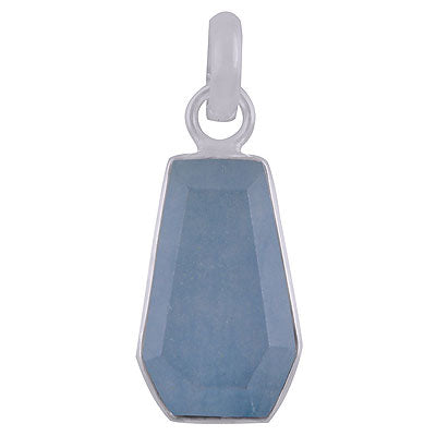 Stunning Gemstone Bezel Blue Aventurine Coffin Shape 925 Sterling Solid Silver Pendant - R301100-11