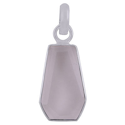 Stunning Gemstone Bezel Crystal Coffin Shape 925 Sterling Solid Silver Pendant - R301100-13