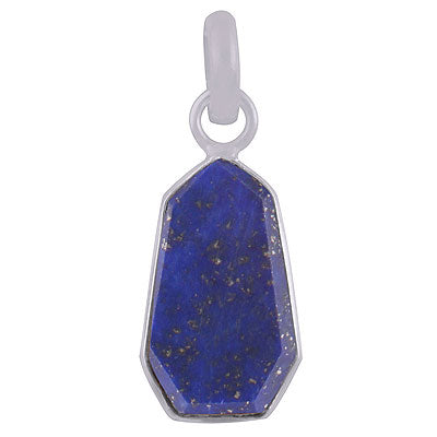 Beautiful Gemstone Bezel Lapis Hexagon Shape 925 Sterling Solid Silver Pendant - R301101-16
