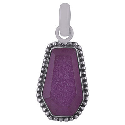Gorgeous Rawa Work Around Lavender Jade Coffin Shape 925 Sterling Solid Silver Pendant - R301103-18