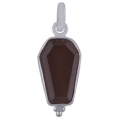 Beautifully Handcrafted Bezel Rawa Work at bottom Smoky Topaz Coffin Shape 925 Sterling Solid Silver Pendant - R301105-7