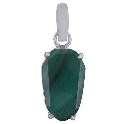 Gorgeous shaped Gemstone Malachite Hexagon Shape 925 Sterling Solid Silver Pendant - R301107-8