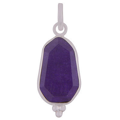 Beautifully Handcrafted Bezel Rawa Work at bottom Amethyst Hexagon Shape 925 Sterling Solid Silver Pendant - R301110-1