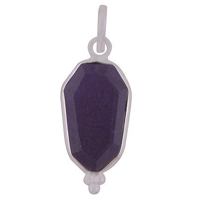 Stunning Handcrafted Bezel Rawa Work at bottom Amethyst Hexagon Shape 925 Sterling Solid Silver Pendant - R301111-1