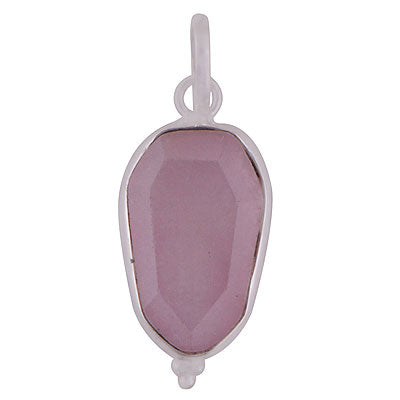 Stunning Handcrafted Bezel Rawa Work at bottom Rose Quartz Hexagon Shape 925 Sterling Solid Silver Pendant - R301111-11