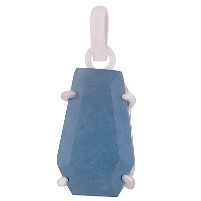 Alluring Gemstone Blue Aventurine Coffin Shape 925 Sterling Solid Silver Pendant - R301112-10
