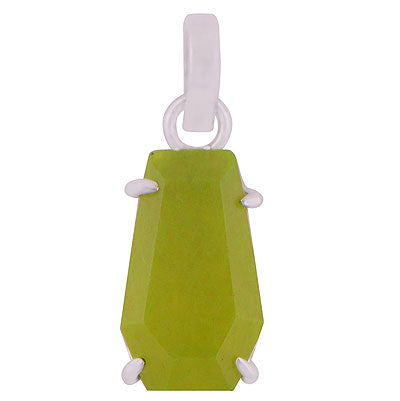 Alluring Gemstone Nephrite Jade Coffin Shape 925 Sterling Solid Silver Pendant - R301112-16