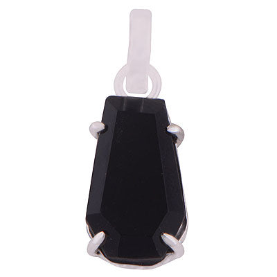 Alluring Gemstone Black Onyx Coffin Shape 925 Sterling Solid Silver Pendant - R301112-18