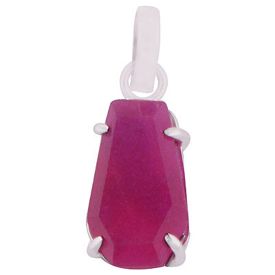 Alluring Gemstone Red Corundum Coffin Shape 925 Sterling Solid Silver Pendant - R301112-19