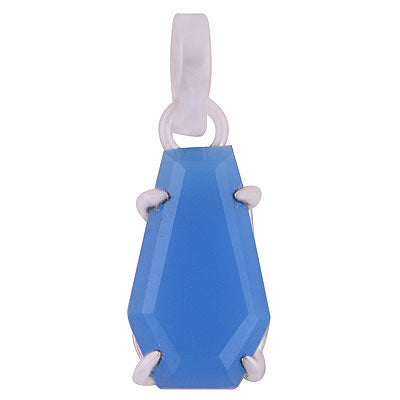 Alluring Gemstone Blue Chalcedony Coffin Shape 925 Sterling Solid Silver Pendant - R301112-8
