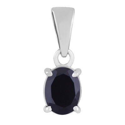 Gorgeous Prong Setting Around Black Onyx Oval Shape 925 Sterling Solid Silver Pendant - R301113-64