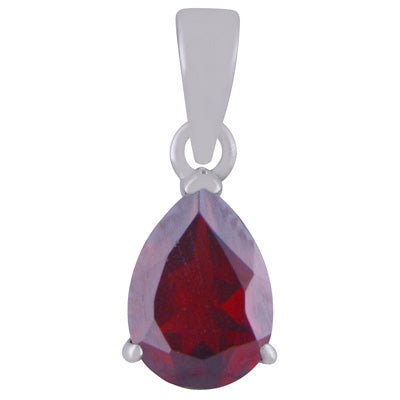 Alluring Prong Setting Around Garnet Pear Shape 925 Sterling Solid Silver Pendant - R301115-13