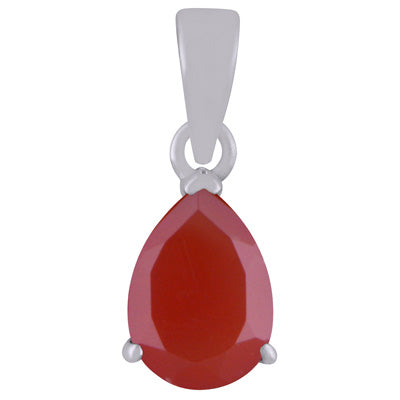 Alluring Prong Setting Around Carnelian Pear Shape 925 Sterling Solid Silver Pendant - R301115-7