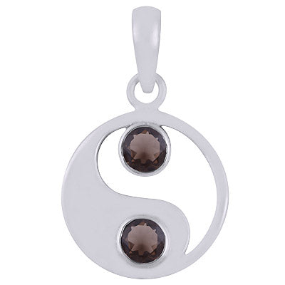 Alluring Multiple Gemstones Around Smoky Topaz Round Shape 925 Sterling Solid Silver Pendant - R301117-5