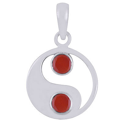 Alluring Multiple Gemstones Around Carnelian Round Shape 925 Sterling Solid Silver Pendants - R301117-6