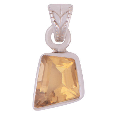 Beautiful Shaped Citrine Fancy Shape 925 Sterling Solid Silver Pendant - R301120-68