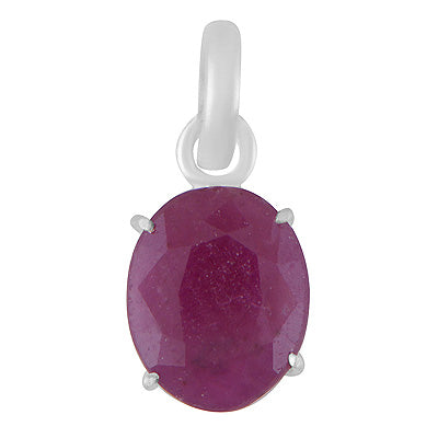 Stunning Prong Seated Gemstone Ruby Oval Shape 925 Sterling Solid Silver Pendants - R301138-11