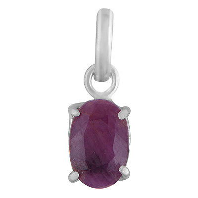 Stunning Prong Seated Gemstone Ruby Oval Shape 925 Sterling Solid Silver Pendants - R301138-20