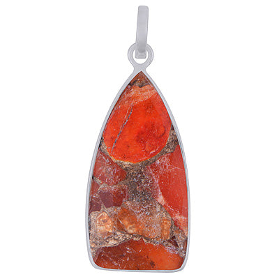 Alluring Elongated Gemstone Copper Turquoise Fancy Shape 925 Sterling Solid Silver Pendant - R301148-3