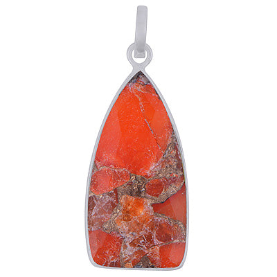 Alluring Elongated Gemstone Copper Turquoise Fancy Shape 925 Sterling Solid Silver Pendant - R301148-4