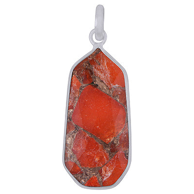 Alluring Elongated Gemstone Copper Turquoise Fancy Shape 925 Sterling Solid Silver Pendant - R301148-7