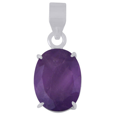 Gorgeous Prong Seated Gemstone Amethyst Oval Shape 925 Sterling Solid Silver Pendant - R301153-2