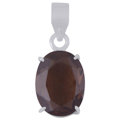 Gorgeous Prong Seated Gemstone Smoky Topaz Oval Shape 925 Sterling Solid Silver Pendant - R301153-23