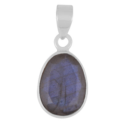 Gorgeous Plain Labradorite Fancy Shape 925 Sterling Solid Silver Pendant - R301159-8
