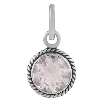 Authentic Wire Work Around White Topaz Round Shape 925 Sterling Solid Silver Pendant - R301166-1
