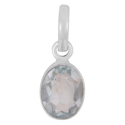 Gorgeous Plain Aquamarine Oval Shape 925 Sterling Solid Silver Pendant - R301173-2