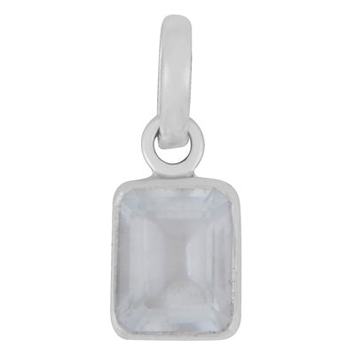 Gorgeous Plain Aquamarine Rectangle Shape 925 Sterling Solid Silver Pendant - R301173-5
