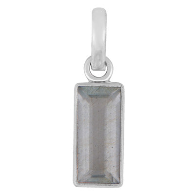 Gorgeous Plain Aquamarine Rectangle Shape 925 Sterling Solid Silver Pendant - R301173-8