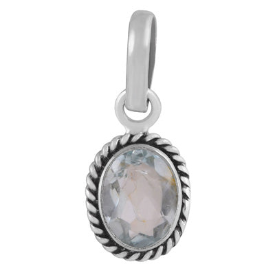 Authentic Wire Work Around Aquamarine Oval Shape 925 Sterling Solid Silver Pendant - R301174-2
