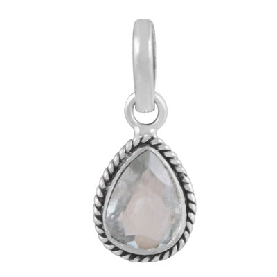 Authentic Wire Work Around Aquamarine Pear Shape 925 Sterling Solid Silver Pendant - R301174-5
