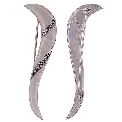 9gram Marcasite,Mother of Pearl Cut Stone Brooches - R3300018-29