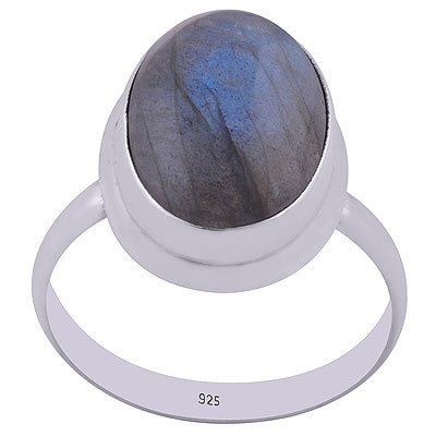 Beautiful Setted Stone Labradorite Oval Shape 925 Sterling Solid Silver Ring - R3400207-4