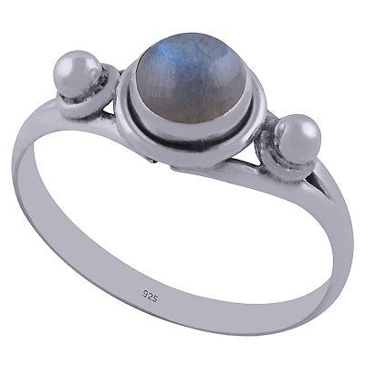 Stunning Rawa Design Around Labradorite Round Shape 925 Sterling Solid Silver Ring - R3400228-53
