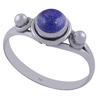 Stunning Rawa Design Around Lapis Round Shape 925 Sterling Solid Silver Ring - R3400228-58
