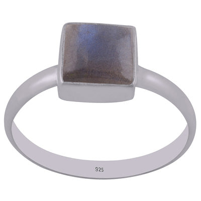 Gorgeous Handcrafted Labradorite Square Shape 925 Sterling Solid Silver Ring - R3400299-5