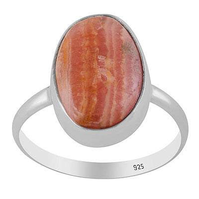 Gorgeous Huge Gemstone Rhodochrosite Oval Shape 925 Sterling Solid Silver Ring - R3400308-25