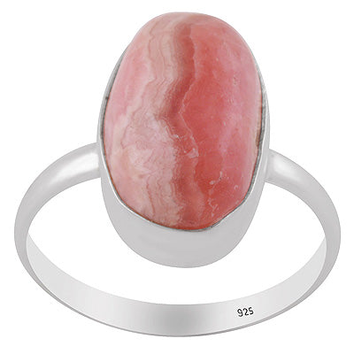 Gorgeous Huge Gemstone Rhodochrosite Oval Shape 925 Sterling Solid Silver Ring - R3400308-26