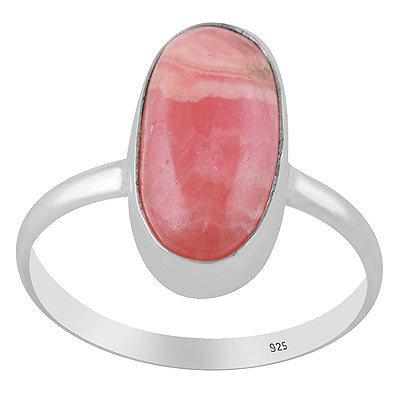Gorgeous Huge Gemstone Rhodochrosite Oval Shape 925 Sterling Solid Silver Ring - R3400308-28