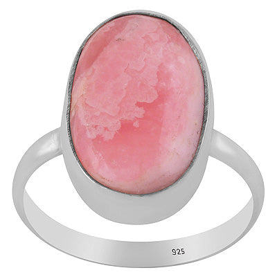 Gorgeous Huge Gemstone Rhodochrosite Oval Shape 925 Sterling Solid Silver Ring - R3400308-29