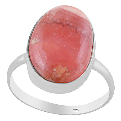 Gorgeous Huge Gemstone Rhodochrosite Oval Shape 925 Sterling Solid Silver Ring - R3400308-30