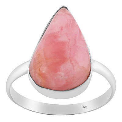 Gorgeous Huge Gemstone Rhodochrosite Pear Shape 925 Sterling Solid Silver Ring - R3400308-39