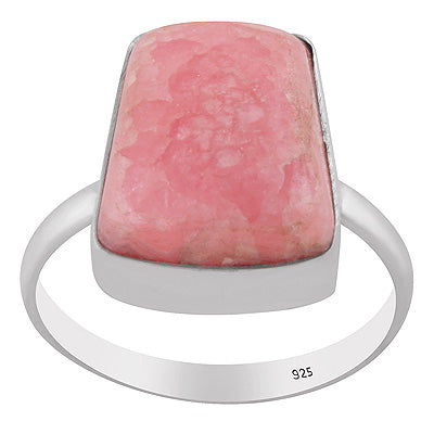 Gorgeous Huge Gemstone Rhodochrosite Fancy Shape 925 Sterling Solid Silver Ring - R3400308-49