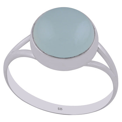 Gorgeous Split Shank Around Aqua Chalcedony Round Shape 925 Sterling Solid Silver Ring - R3400312-10