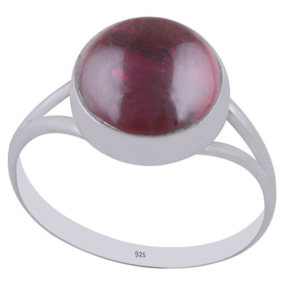 Gorgeous Split Shank Around Garnet Round Shape 925 Sterling Solid Silver Ring - R3400312-2