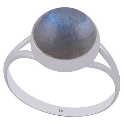 Gorgeous Split Shank Around Labradorite Round Shape 925 Sterling Solid Silver Ring - R3400312-5